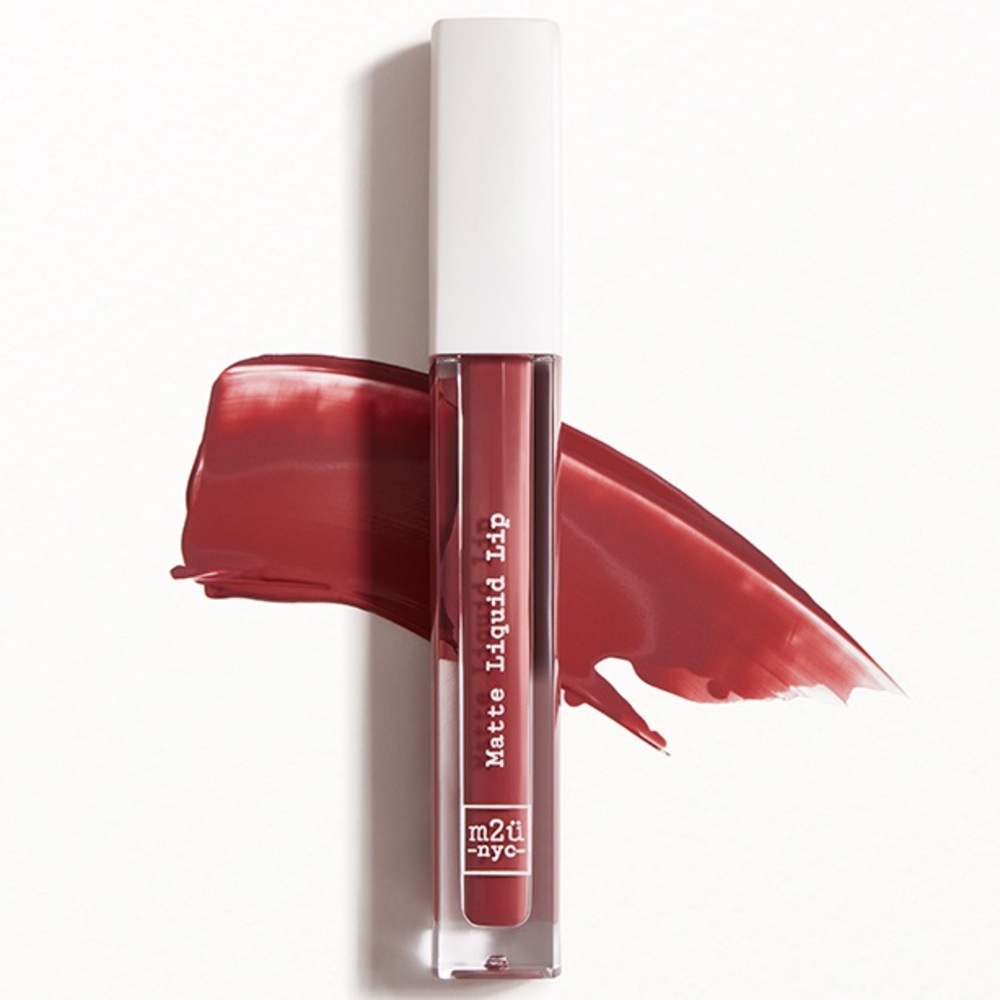 NEW M2U NYC Matte Liquid Lip - shade Queens | Burgundy Wine Lipstick